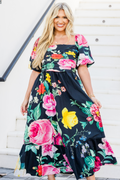 Dare To Be Darling Dress, Black Floral