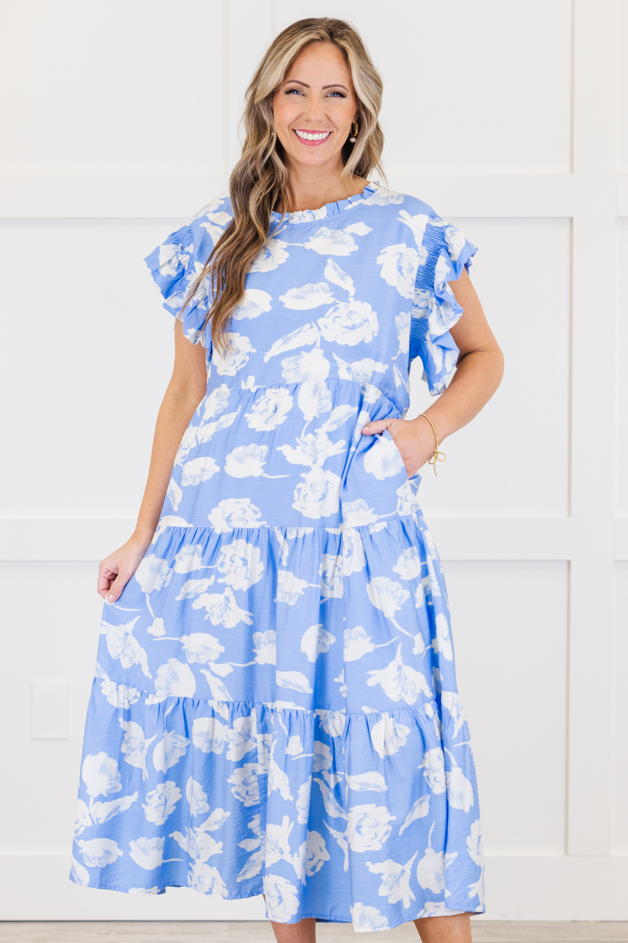 Drifting Directions Dress, Blue