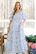 Under The Hibiscus Maxi Dress, Blue