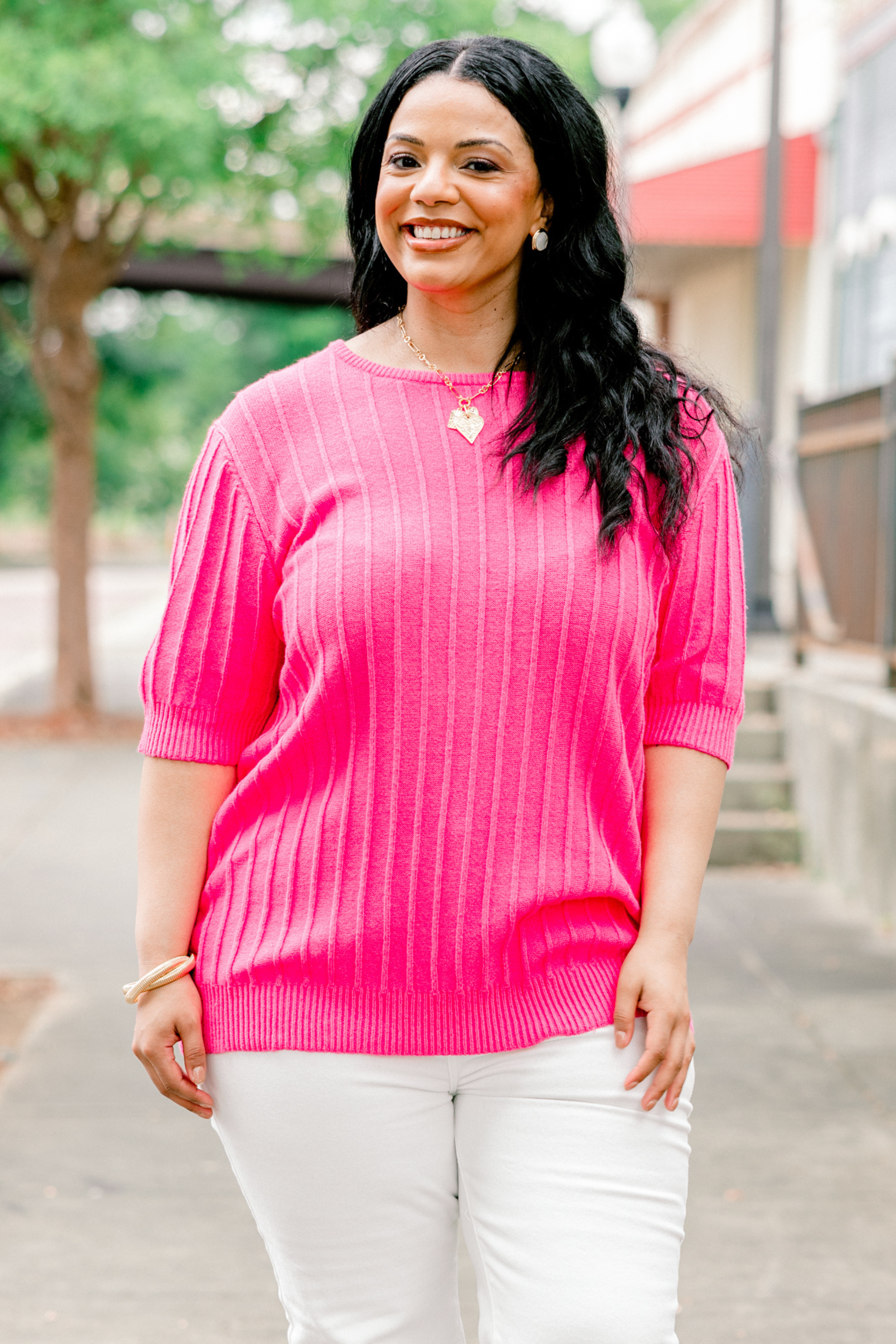Lovergirl Knit Top, Hot Pink