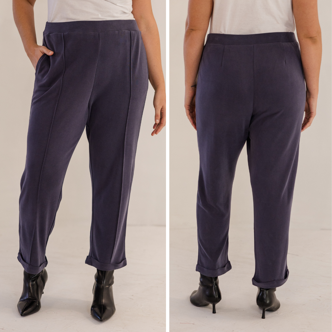 Chloe Pintuck Taper Pant, Ink Navy