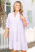 What You Know Dress, Purple Stripe