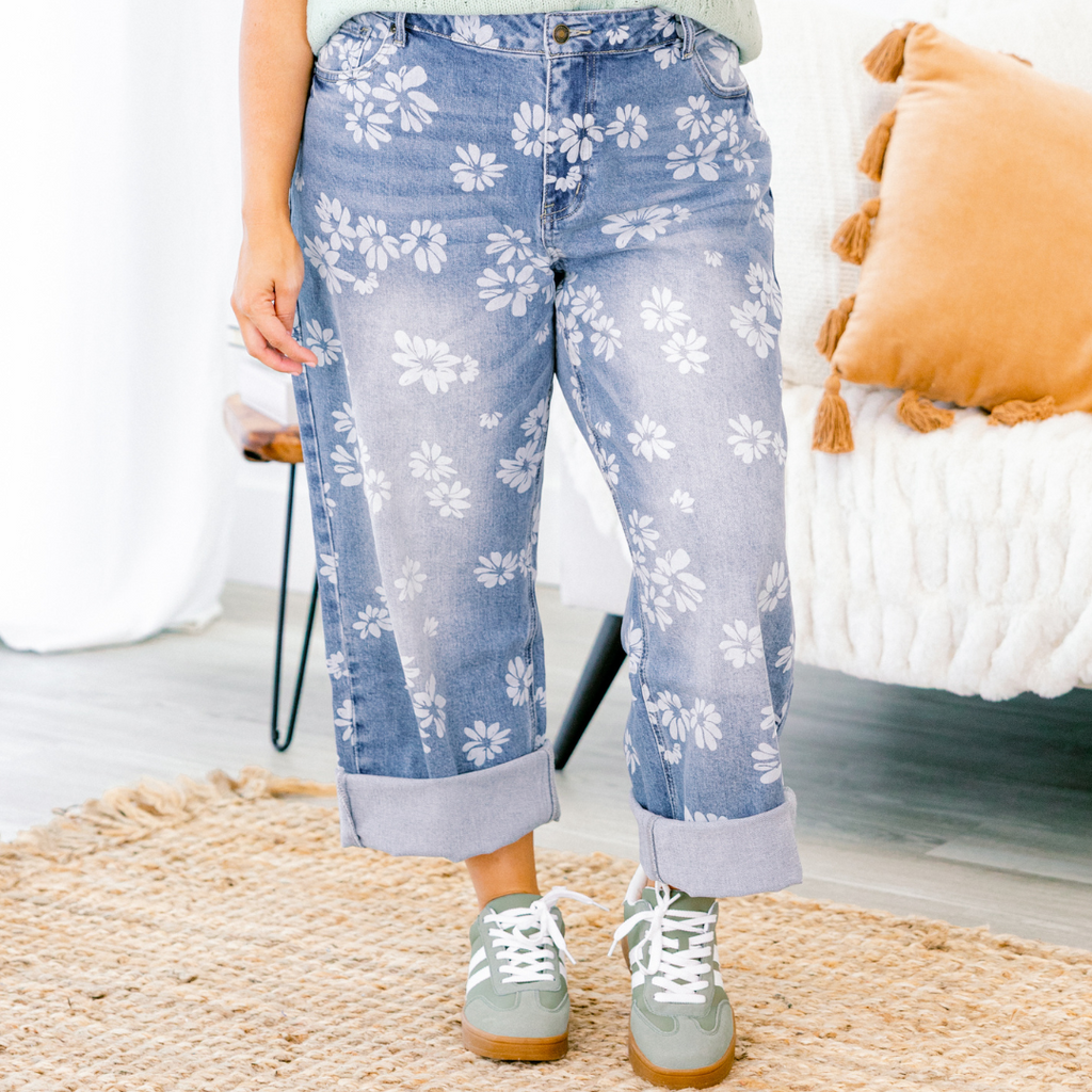 Passing Notes Jeans, Floral Mix