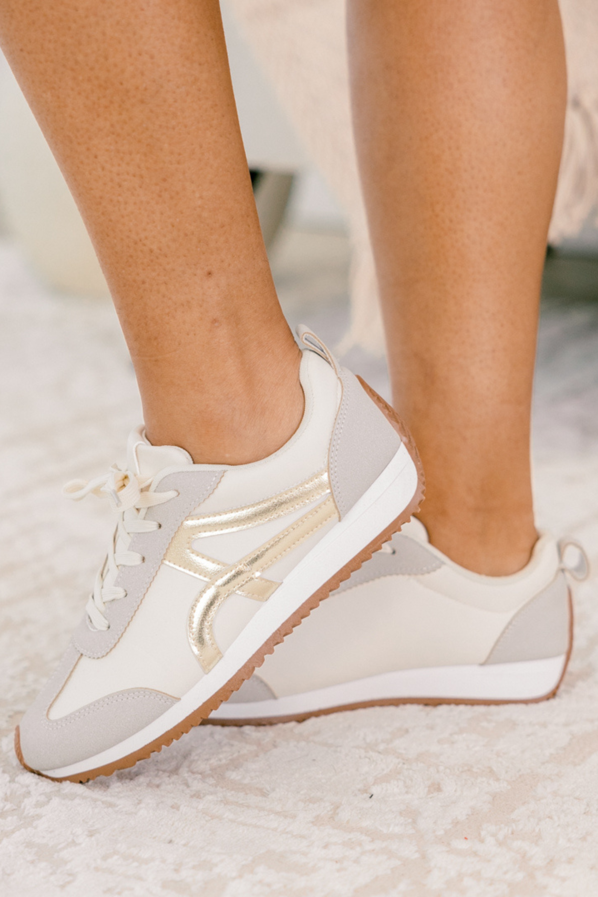 Keep Walking Sneakers, Gold