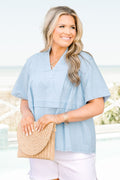 Countryside Trip Top, Light Blue