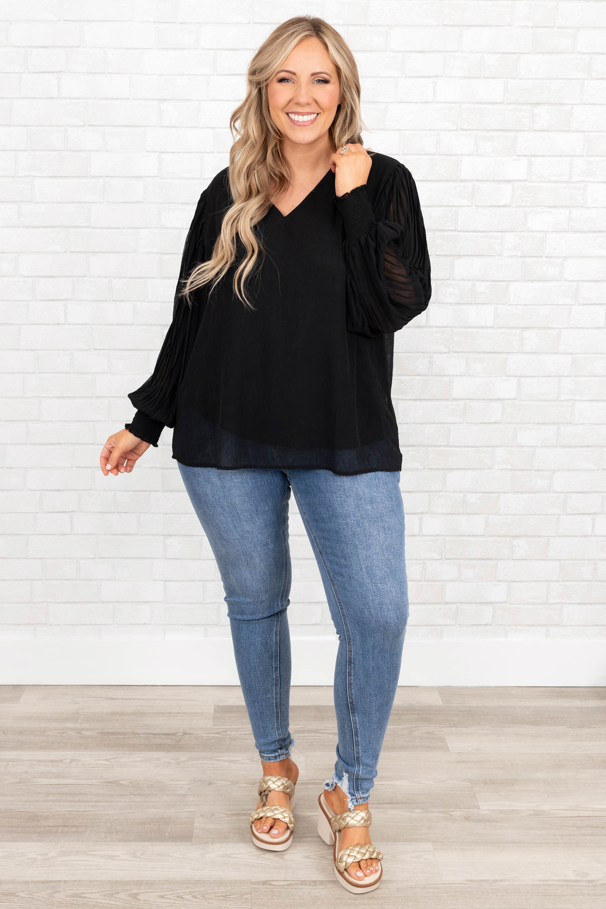 Unwritten Moments Blouse, Black