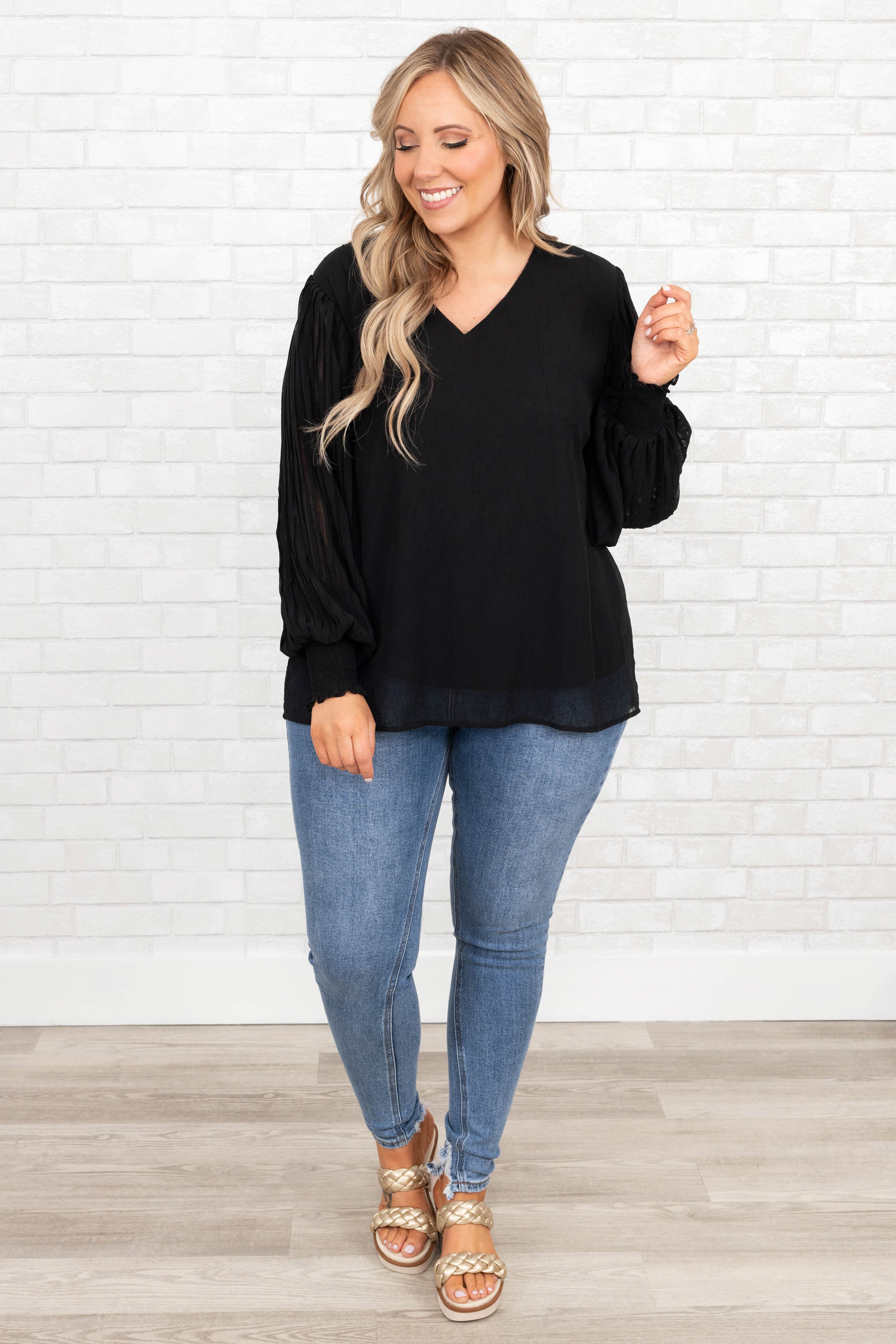 Unwritten Moments Blouse, Black