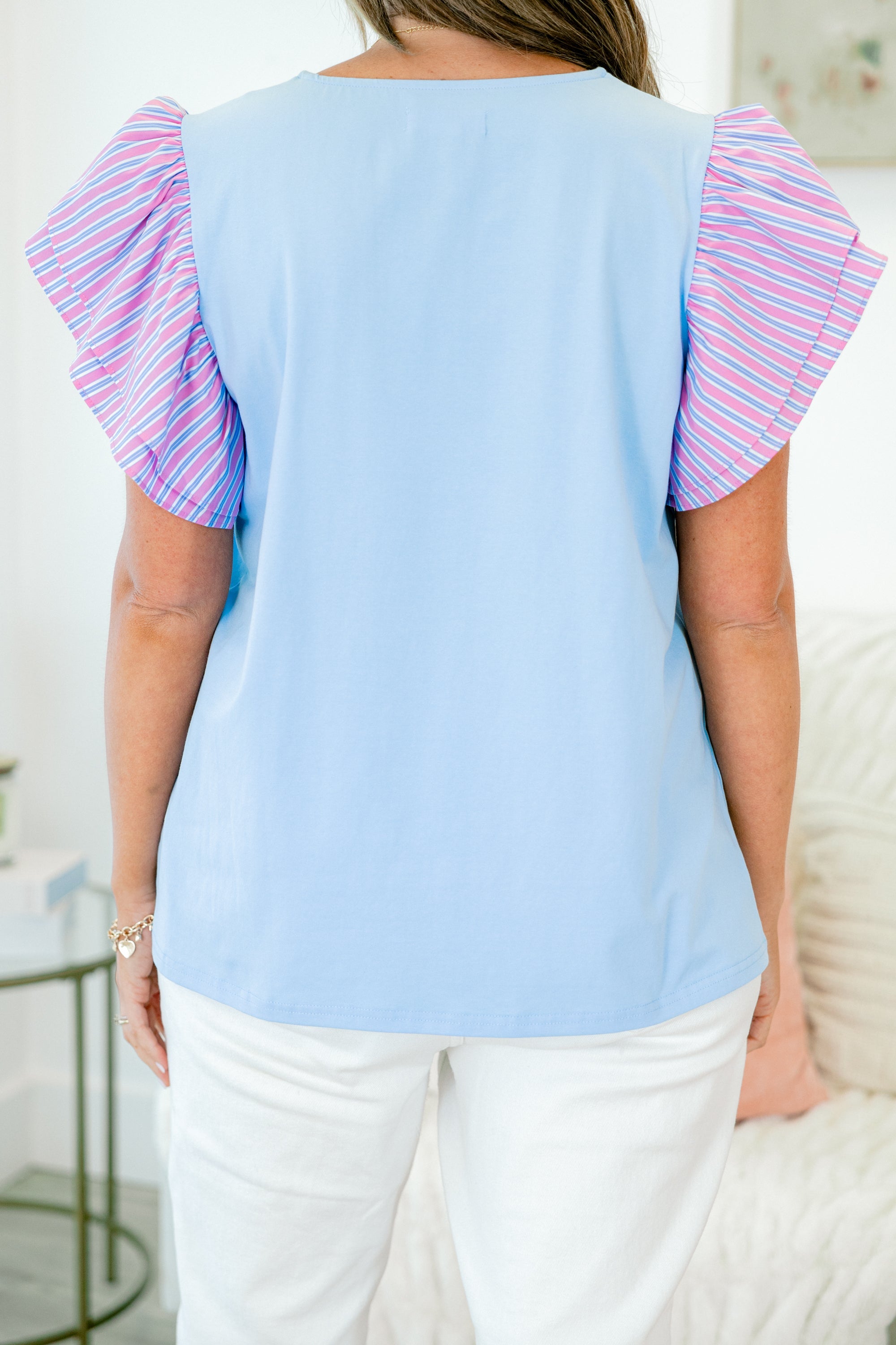 Up And Coming Top, Blue-Pink