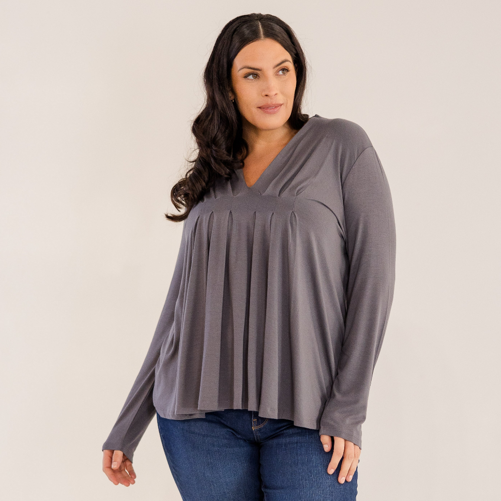 Mercer Front Pleat Top, Castle Rock