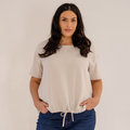 Ricker Tie Hem Top, Stone