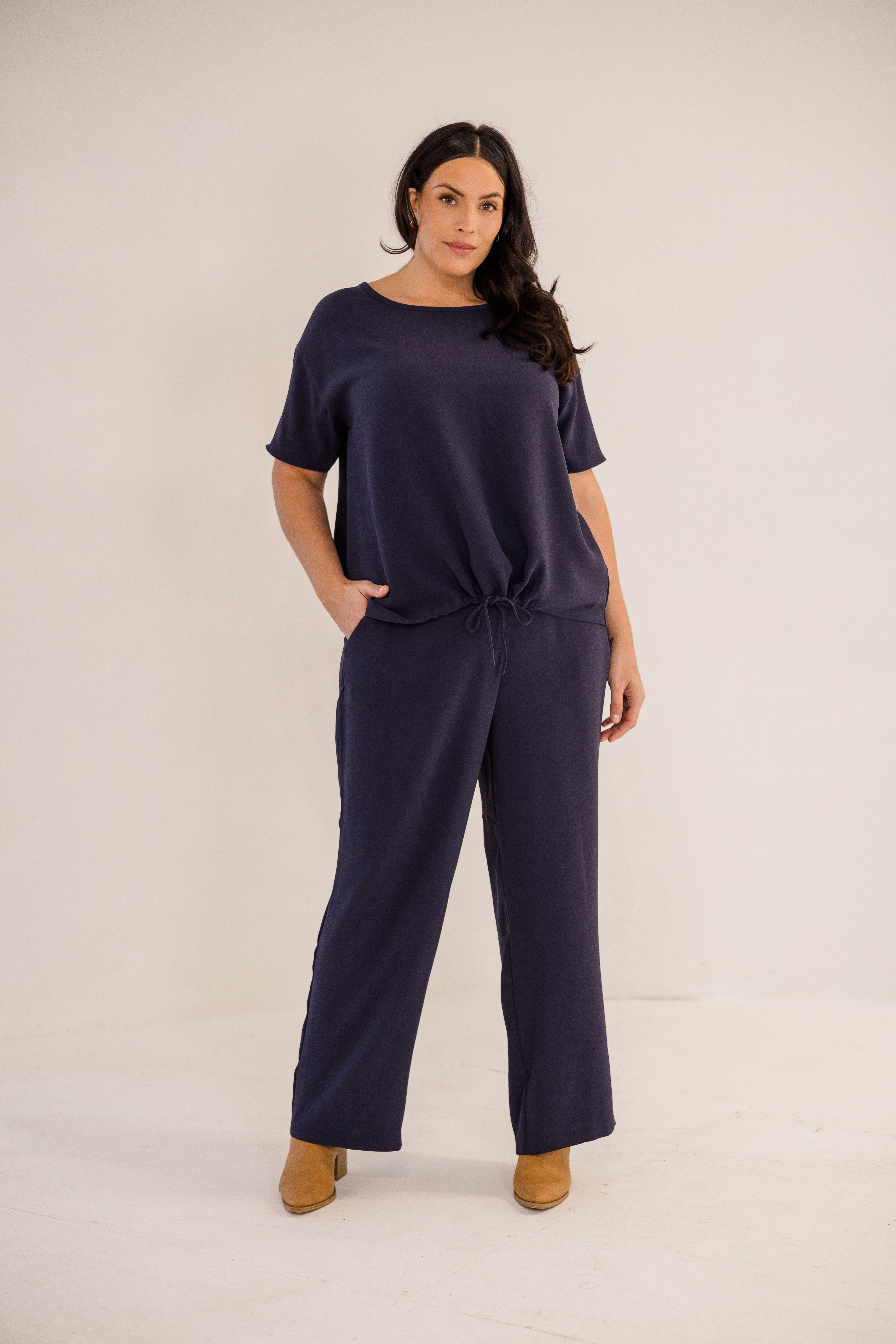 Lena Straight Leg Pant, Ink Navy