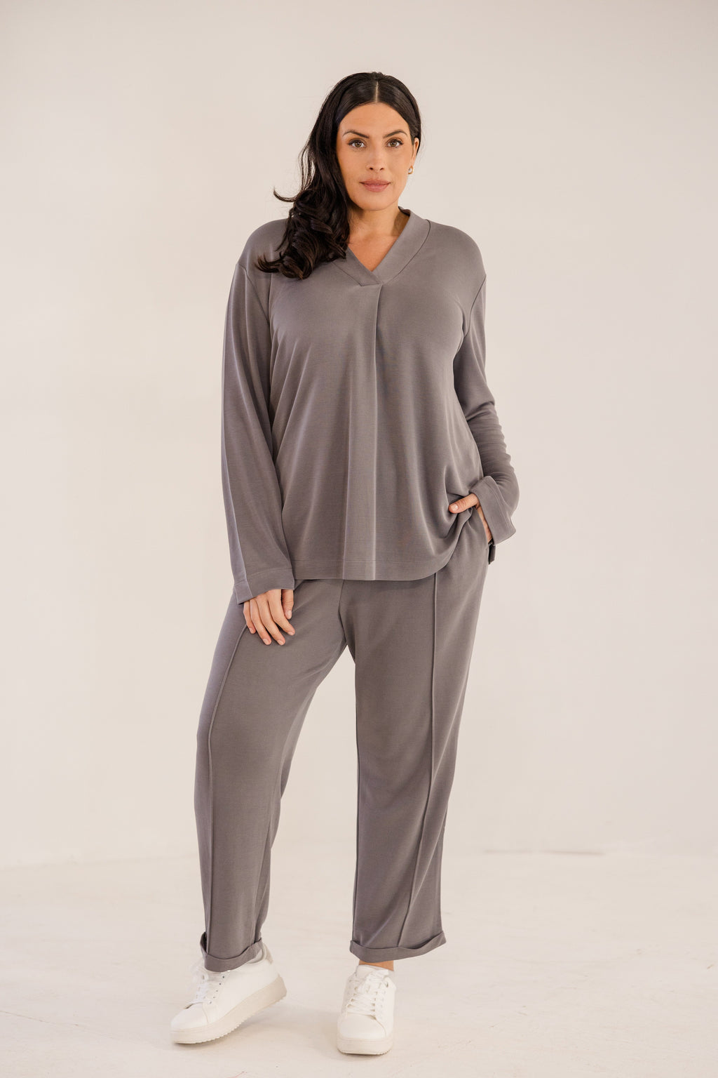 Bowery Wide V-Neck Tunic, Castle Rock