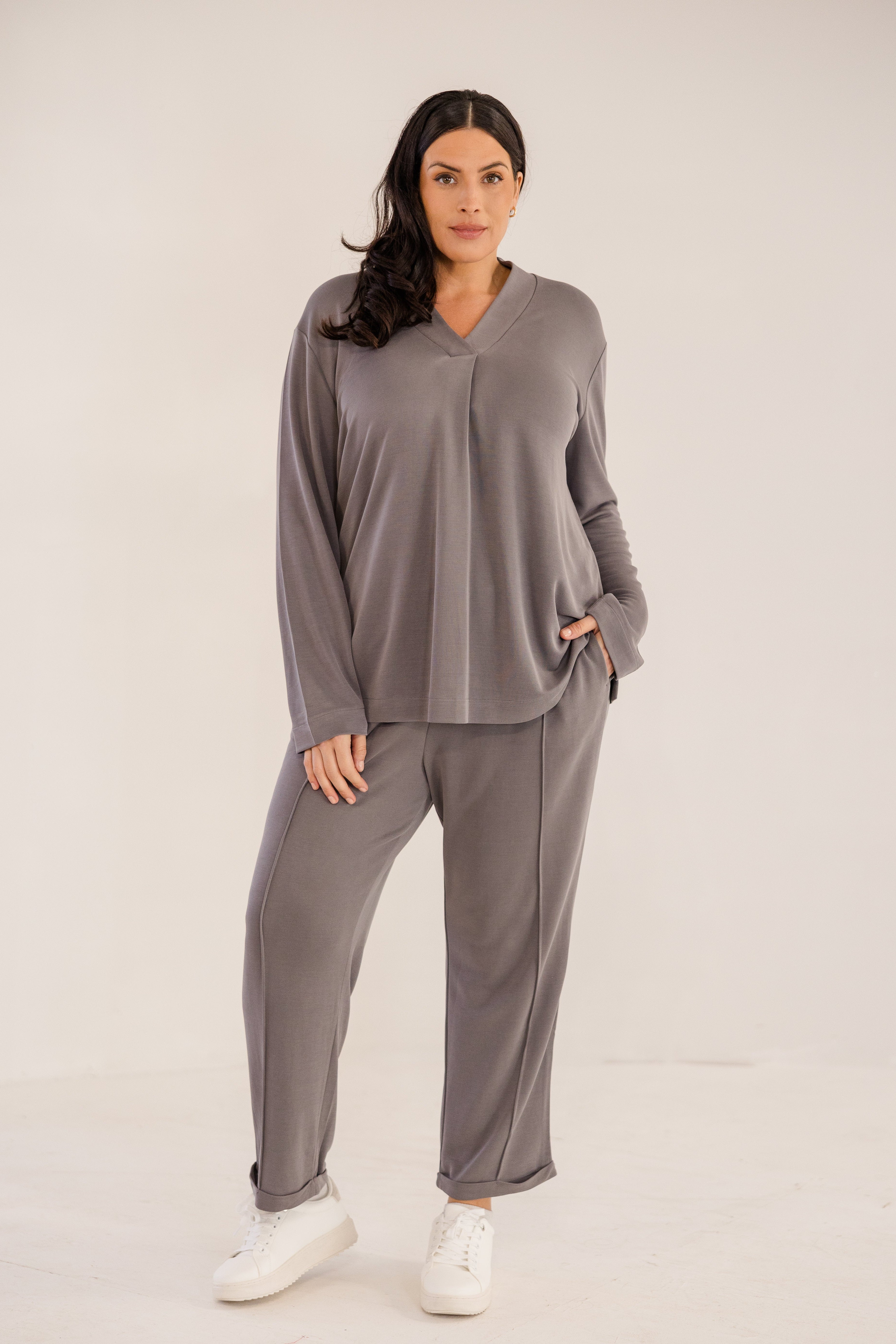Bowery Wide V-Neck Tunic, Castle Rock