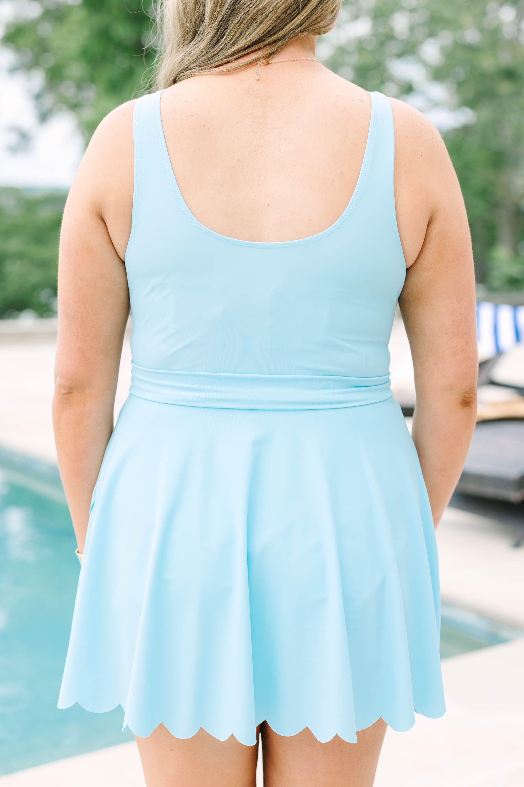 Vacation Mode Swim Dress, Blue