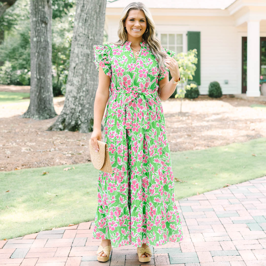 Venetian Garden Dress, Green