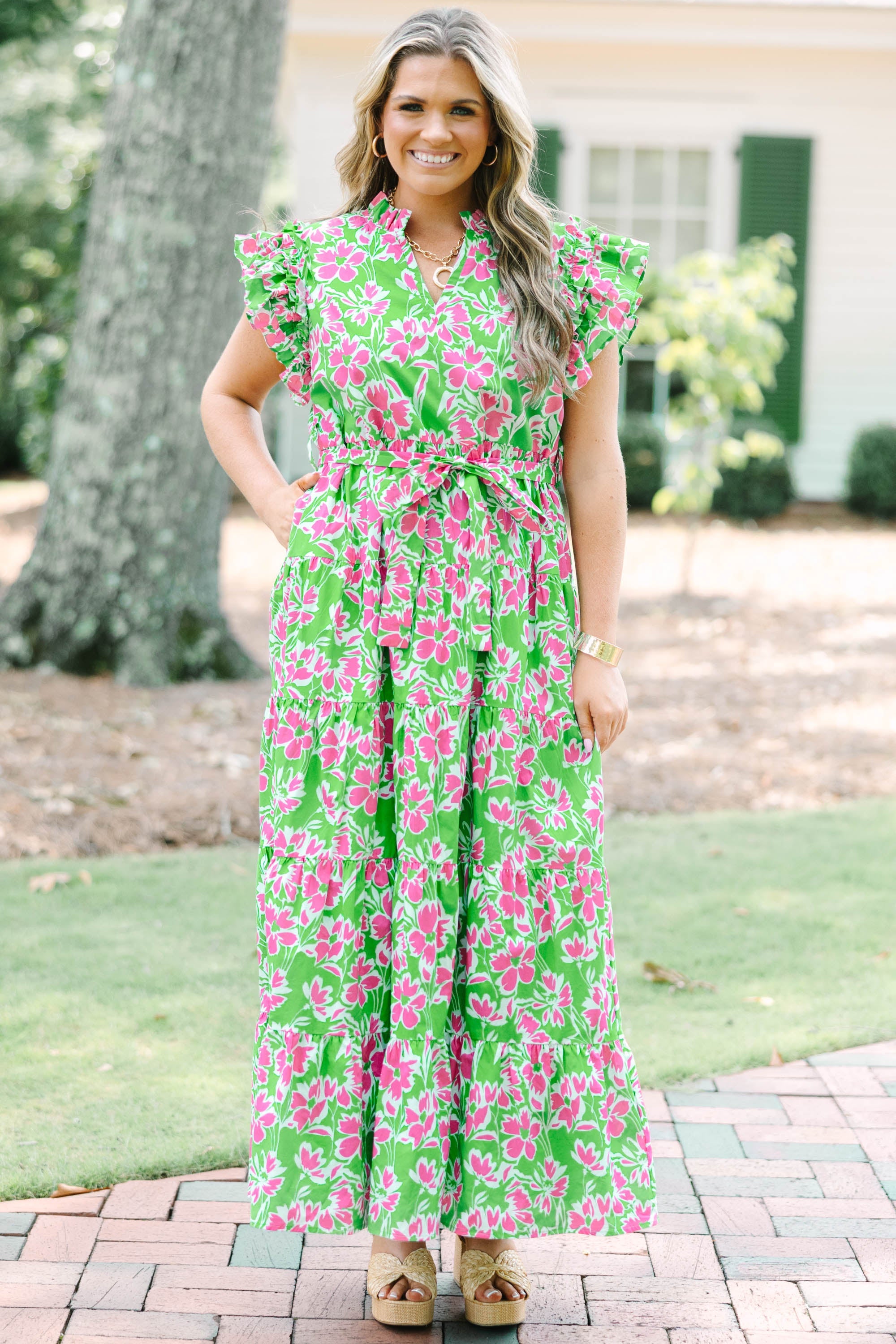 Venetian Garden Dress, Green