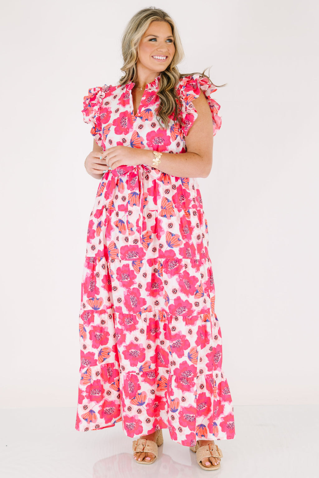 Venetian Garden Dress, Fuchsia