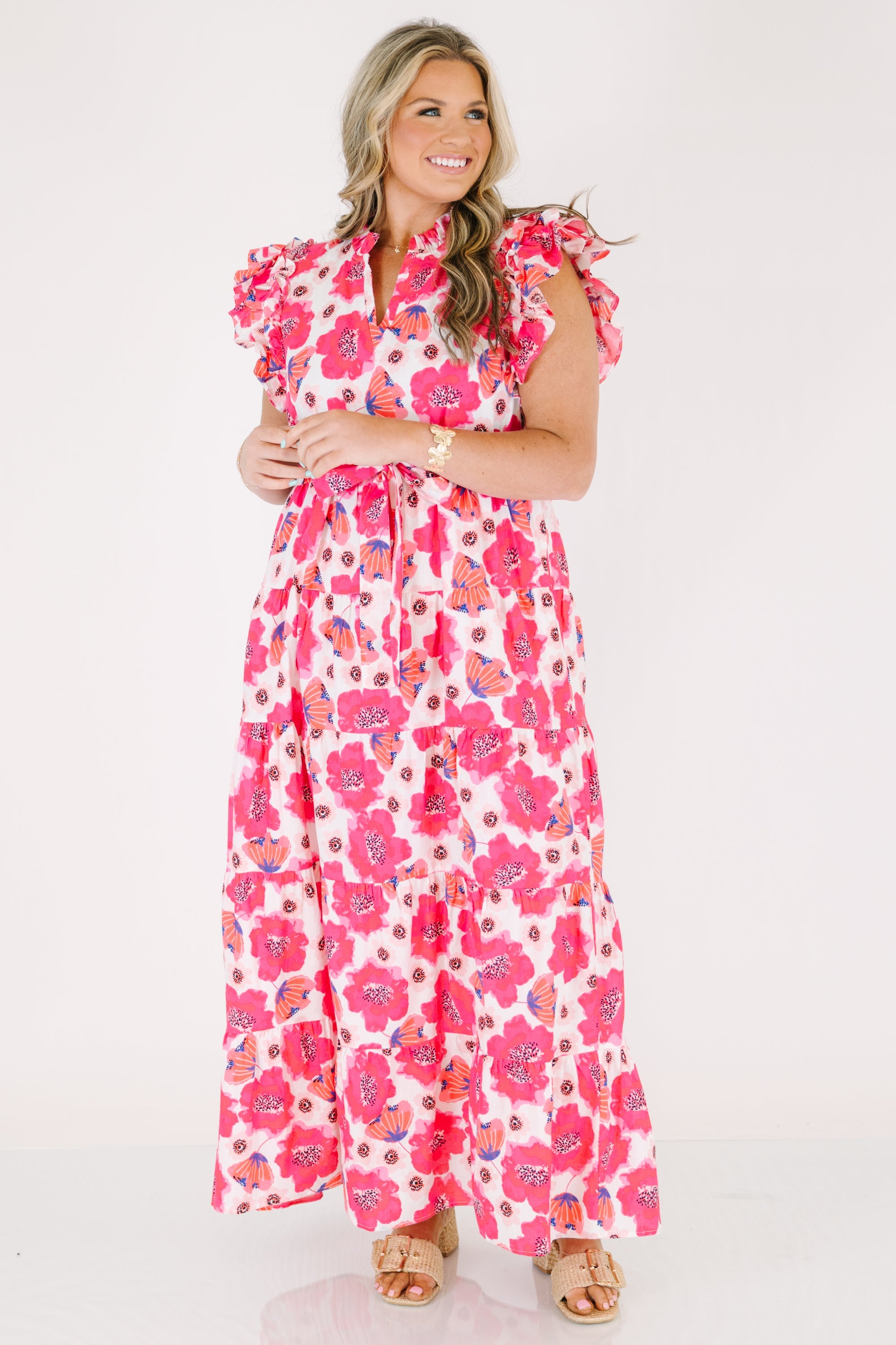 Venetian Garden Dress, Fuchsia