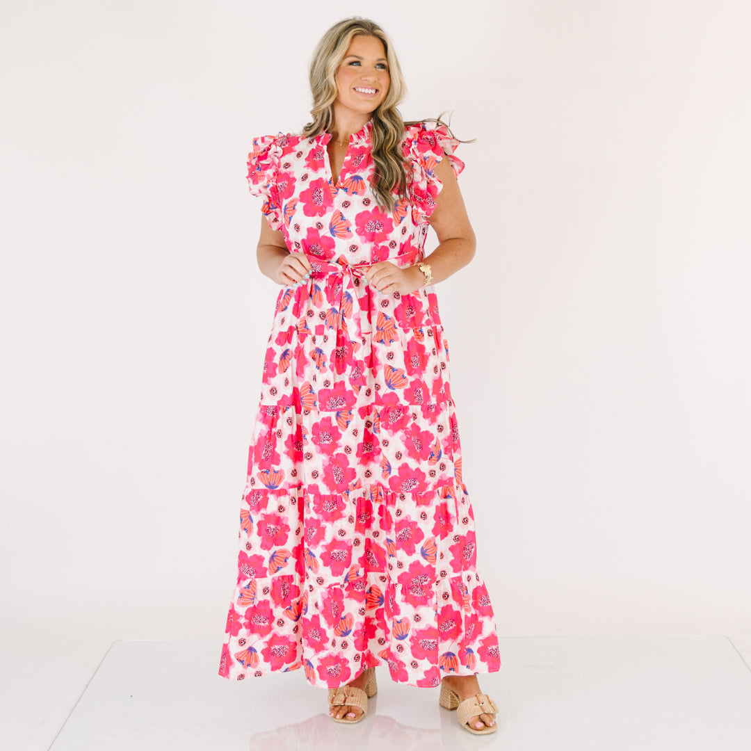Venetian Garden Dress, Fuchsia