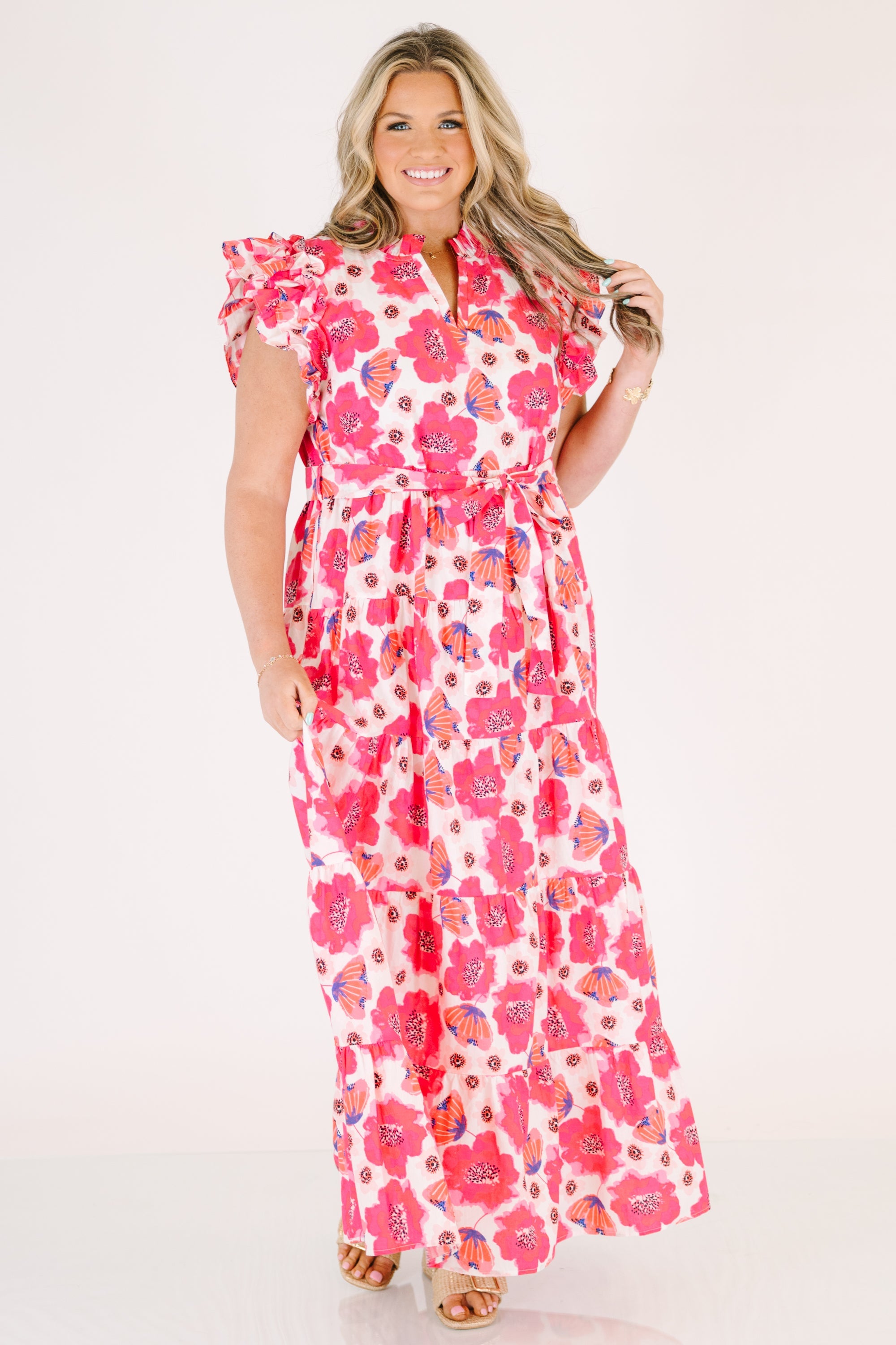 Venetian Garden Dress, Fuchsia