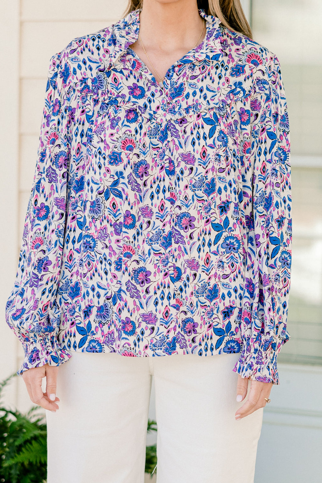 Vintage Garden Blouse, Purple