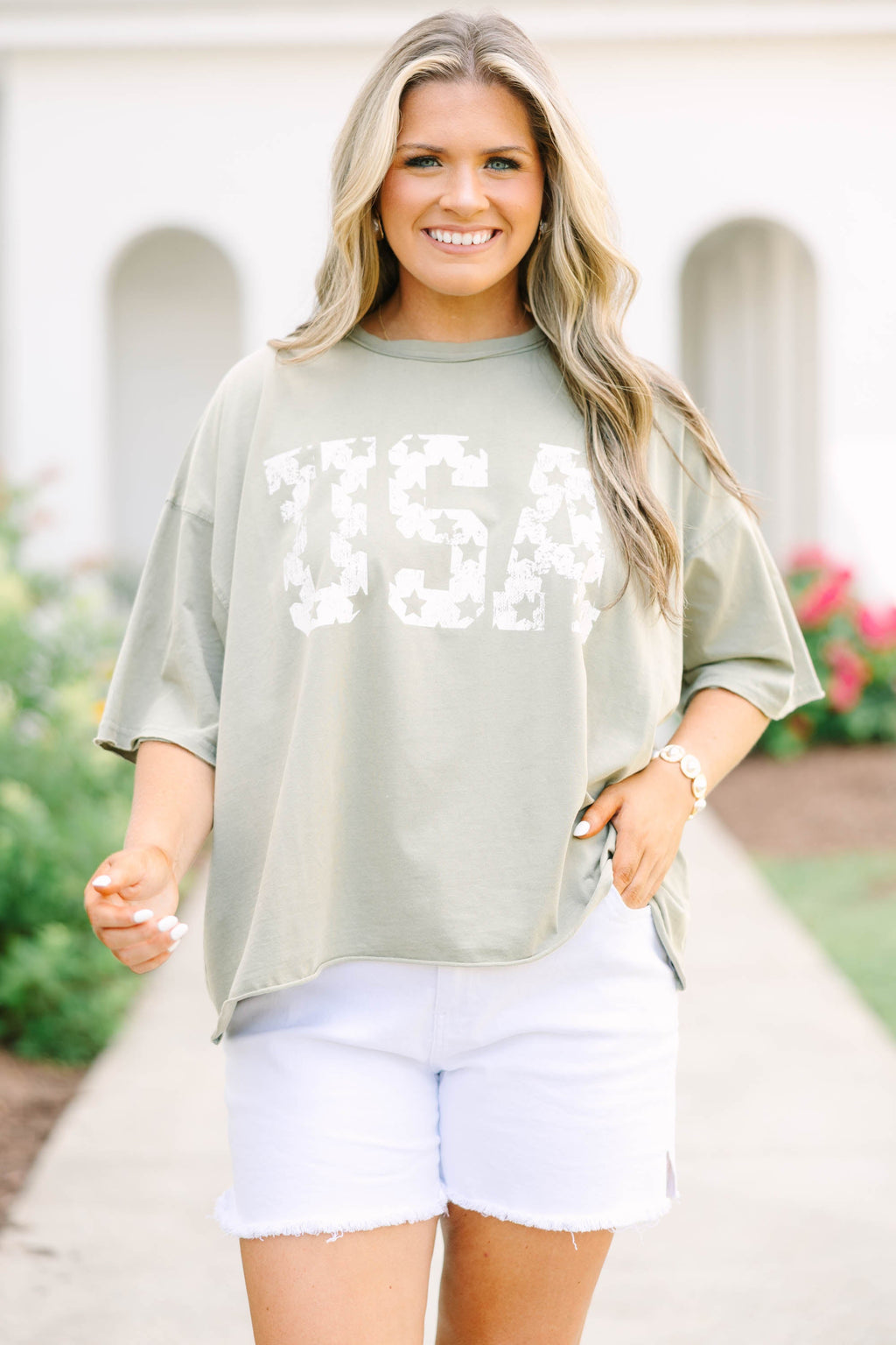 Vintage USA Vintage Wash Tee, Army Green
