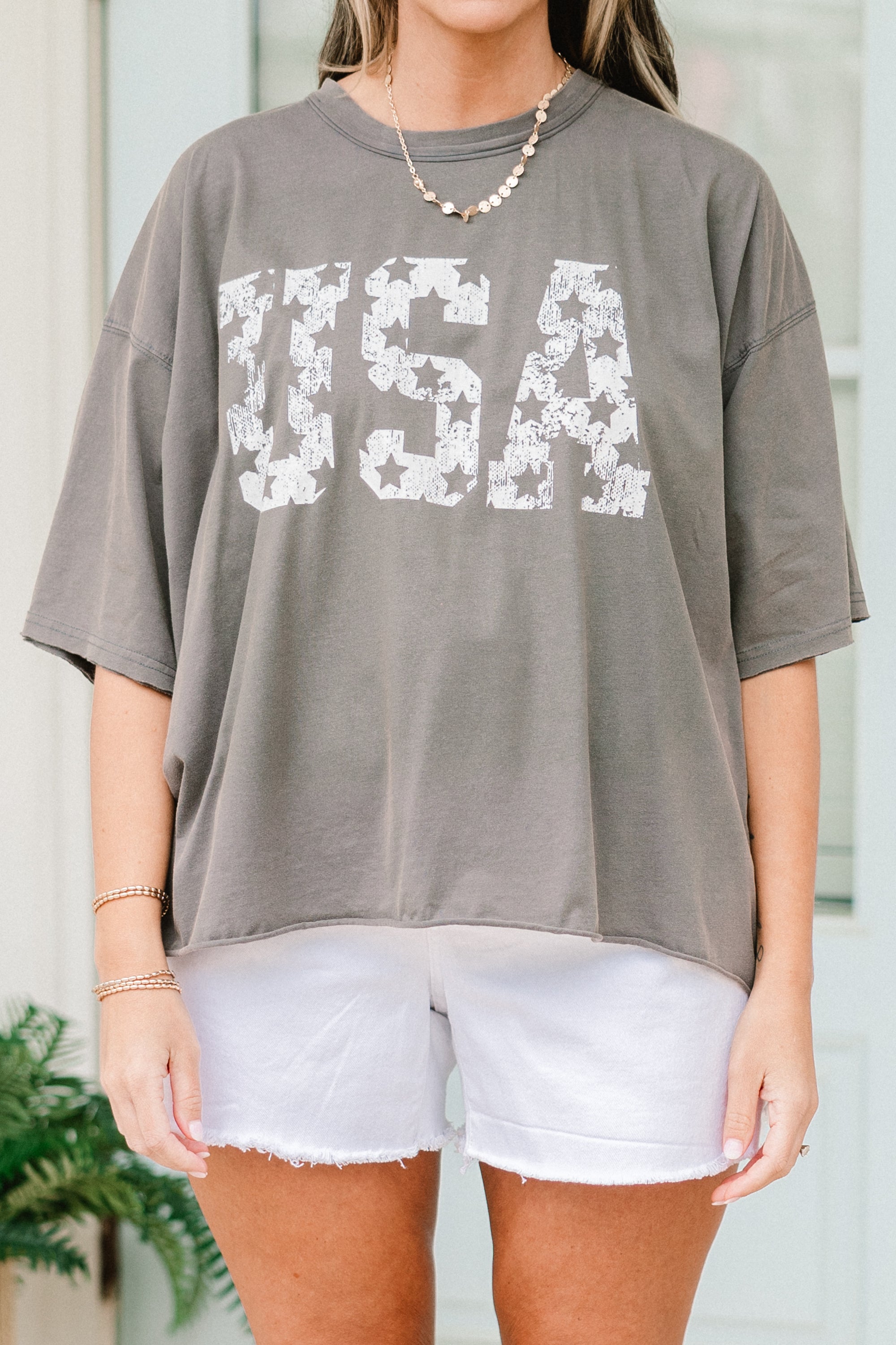 Vintage USA Vintage Wash Tee, Charcoal