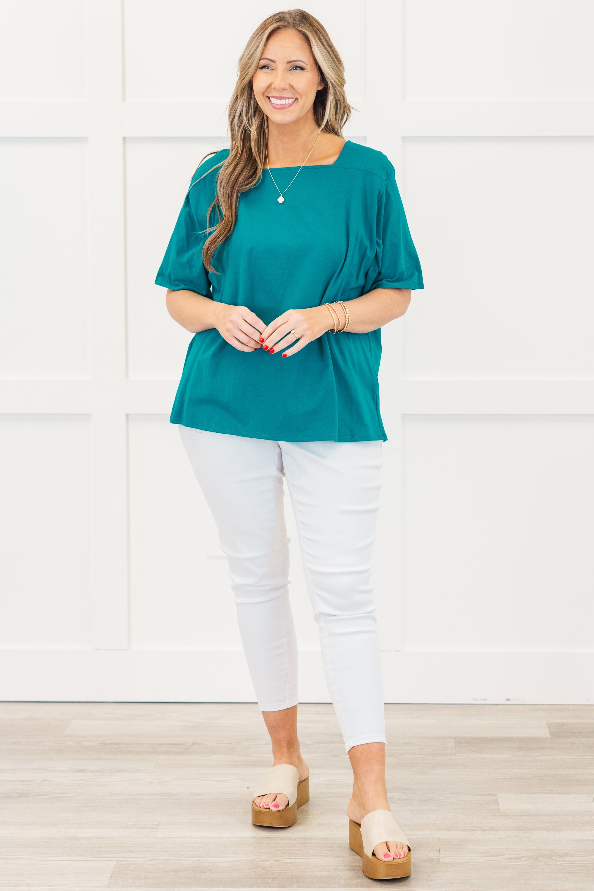 Vivid Imagination Top, Turquoise