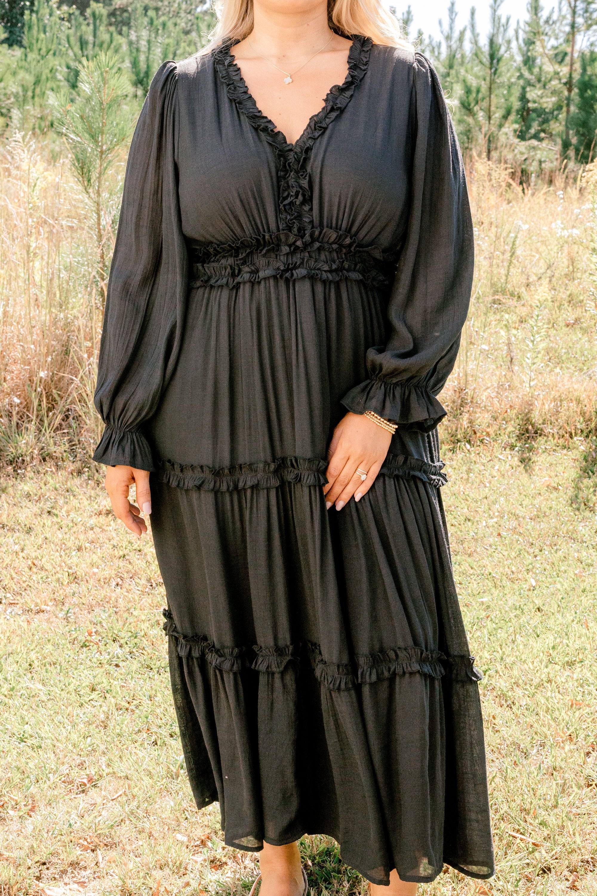 Vivid Palms Dress, Black