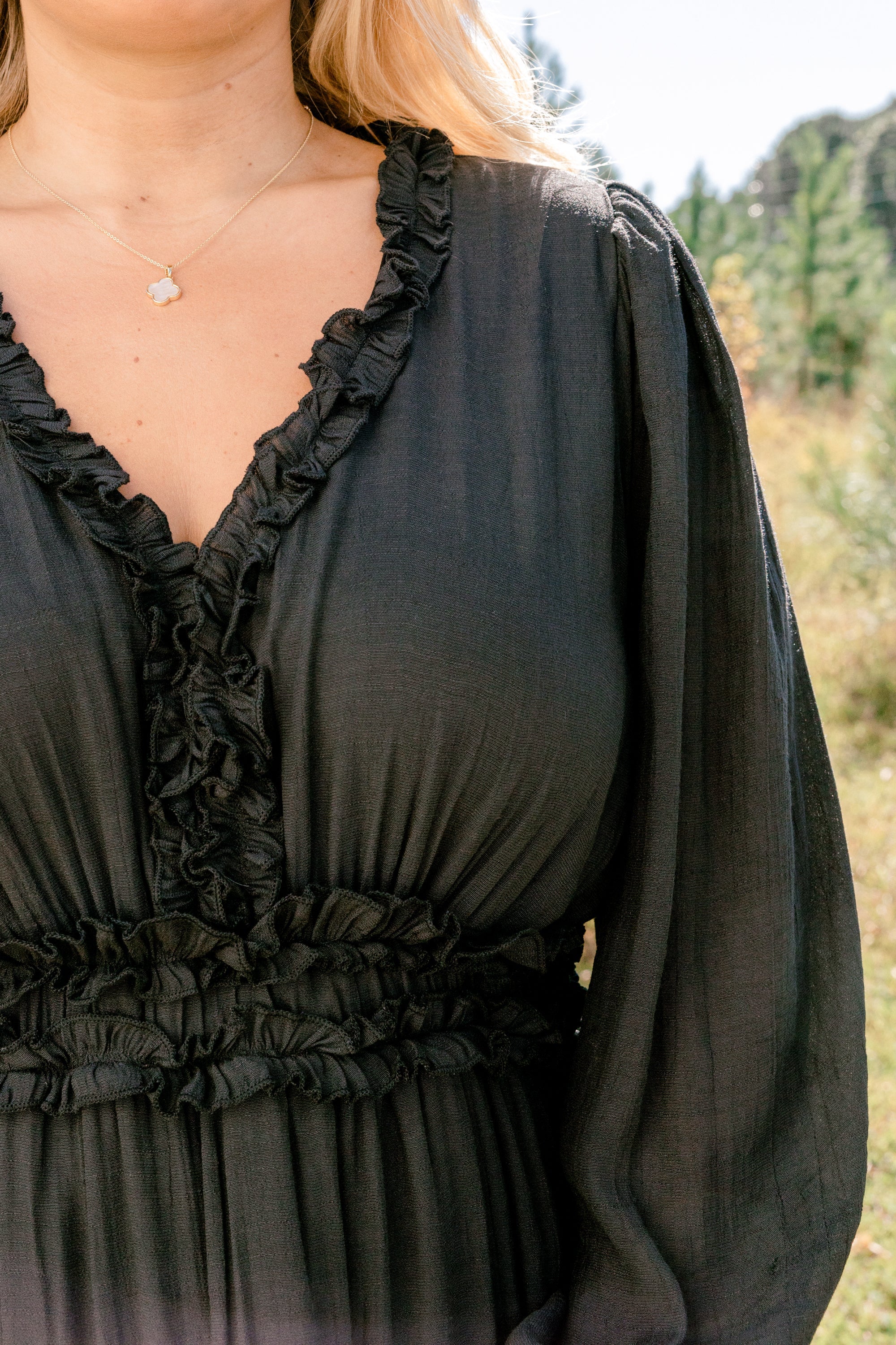 Vivid Palms Dress, Black