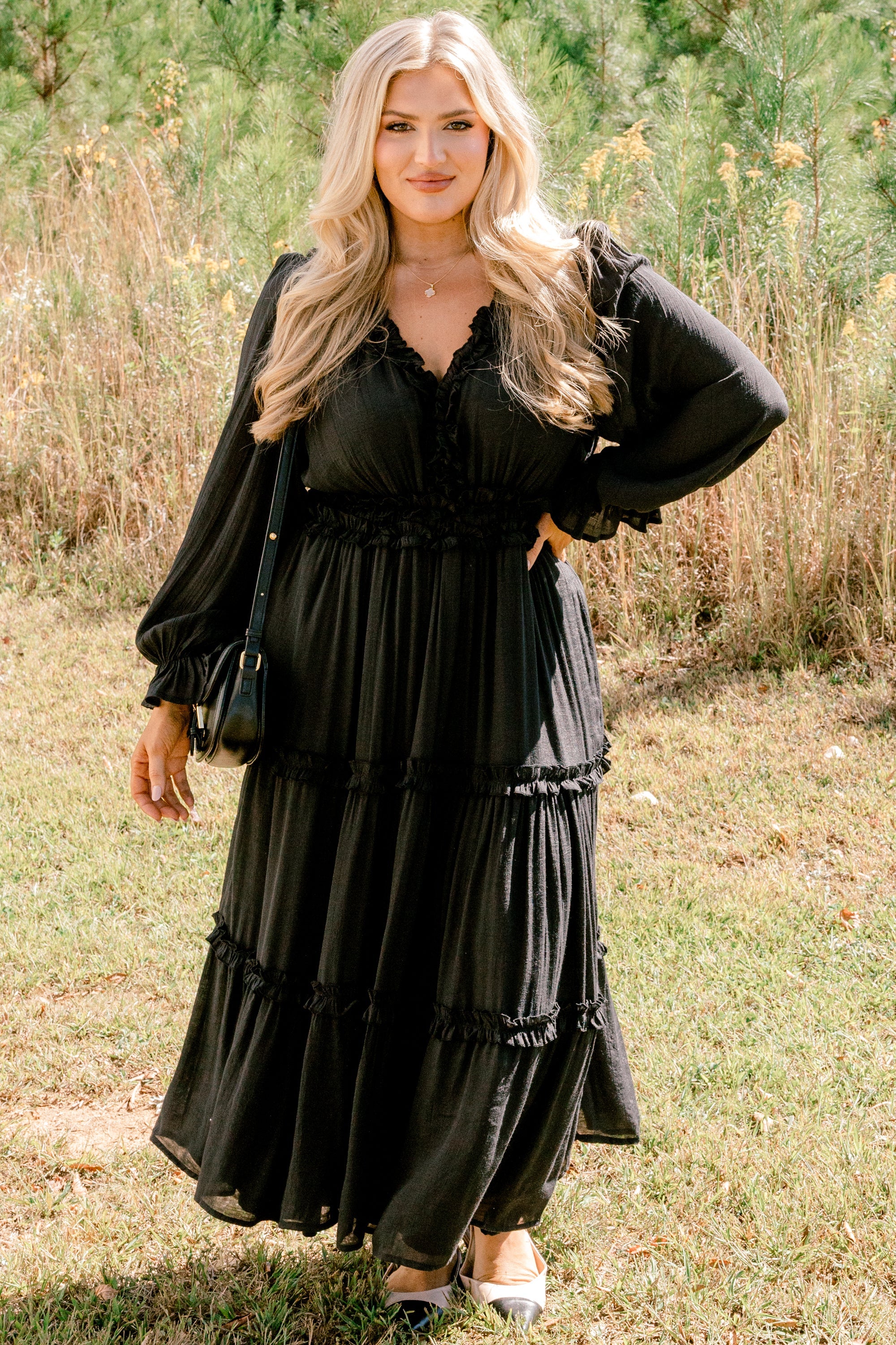 Vivid Palms Dress, Black