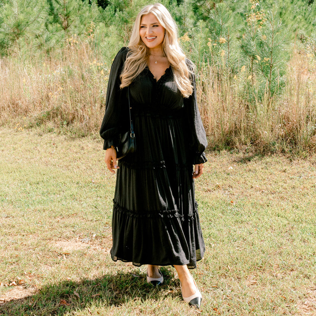 Vivid Palms Dress, Black