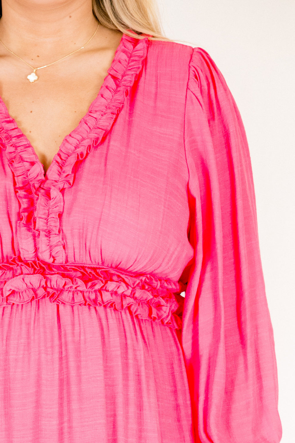 Vivid Palms Dress, Hot Pink