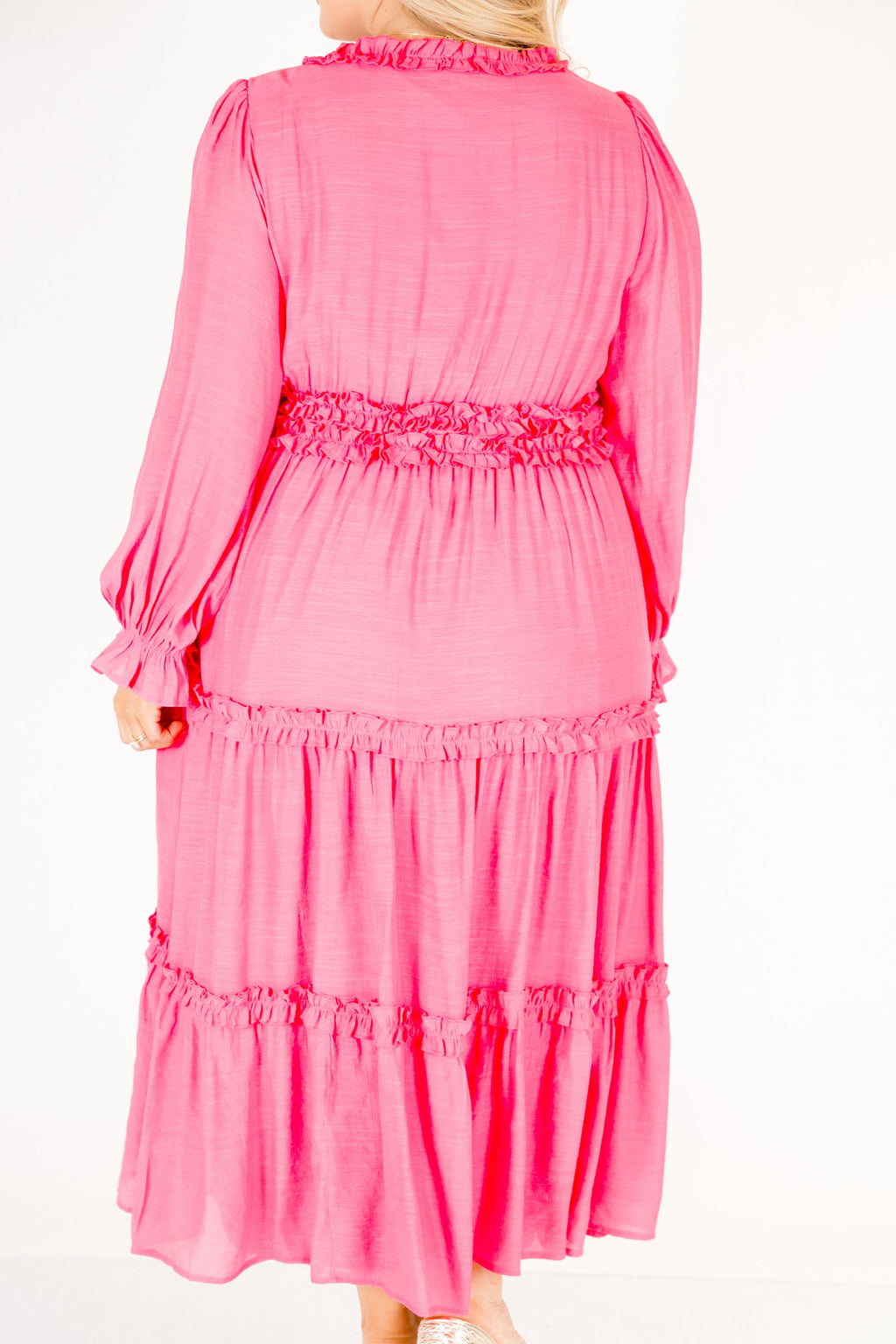 Vivid Palms Dress, Hot Pink