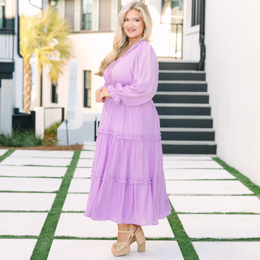 Vivid Palms Dress, Lavender