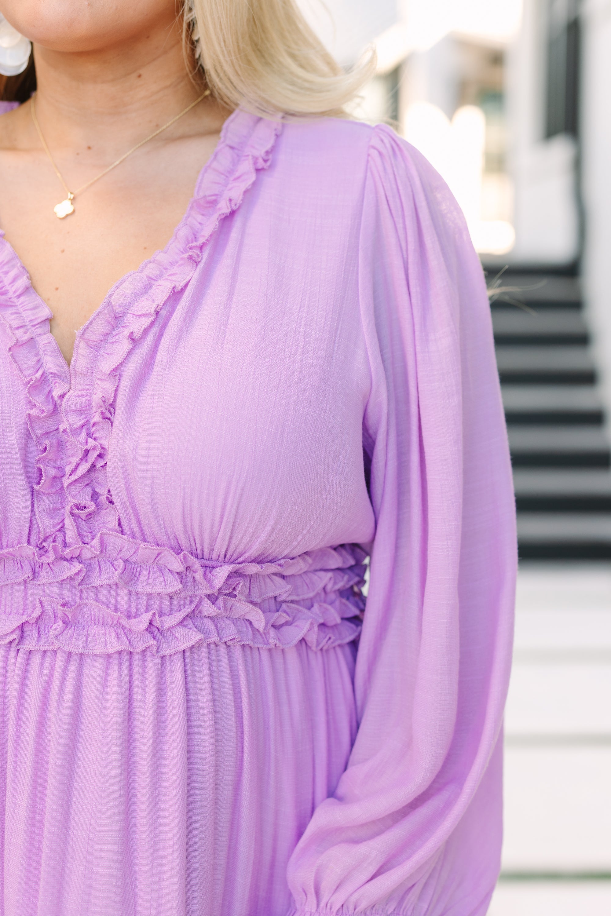 Vivid Palms Dress, Lavender
