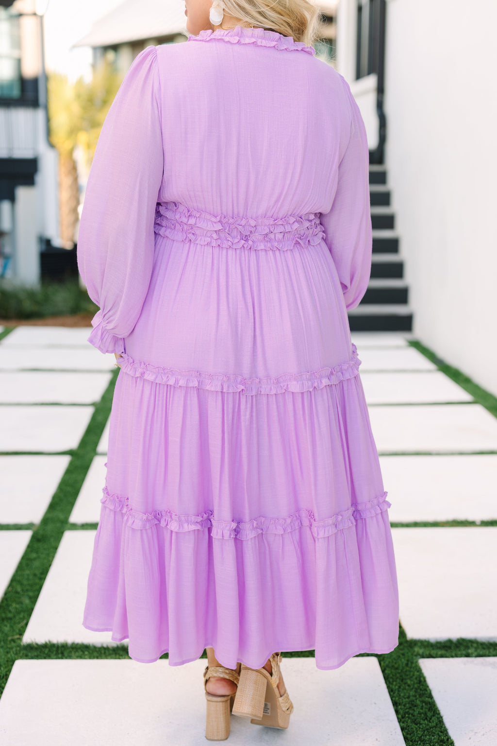 Vivid Palms Dress, Lavender