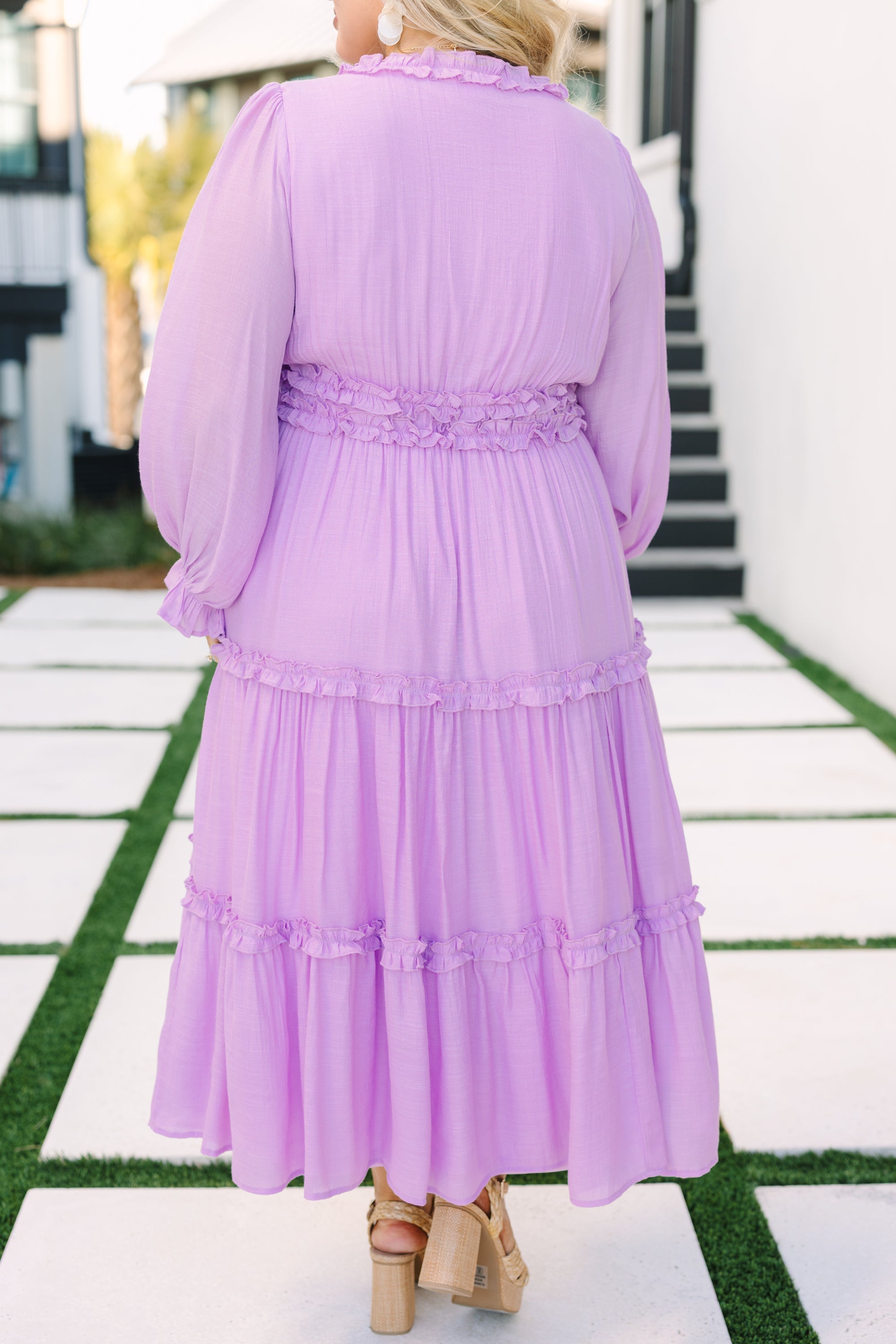 Vivid Palms Dress, Lavender