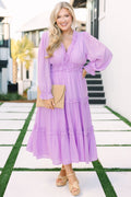 Vivid Palms Dress, Lavender