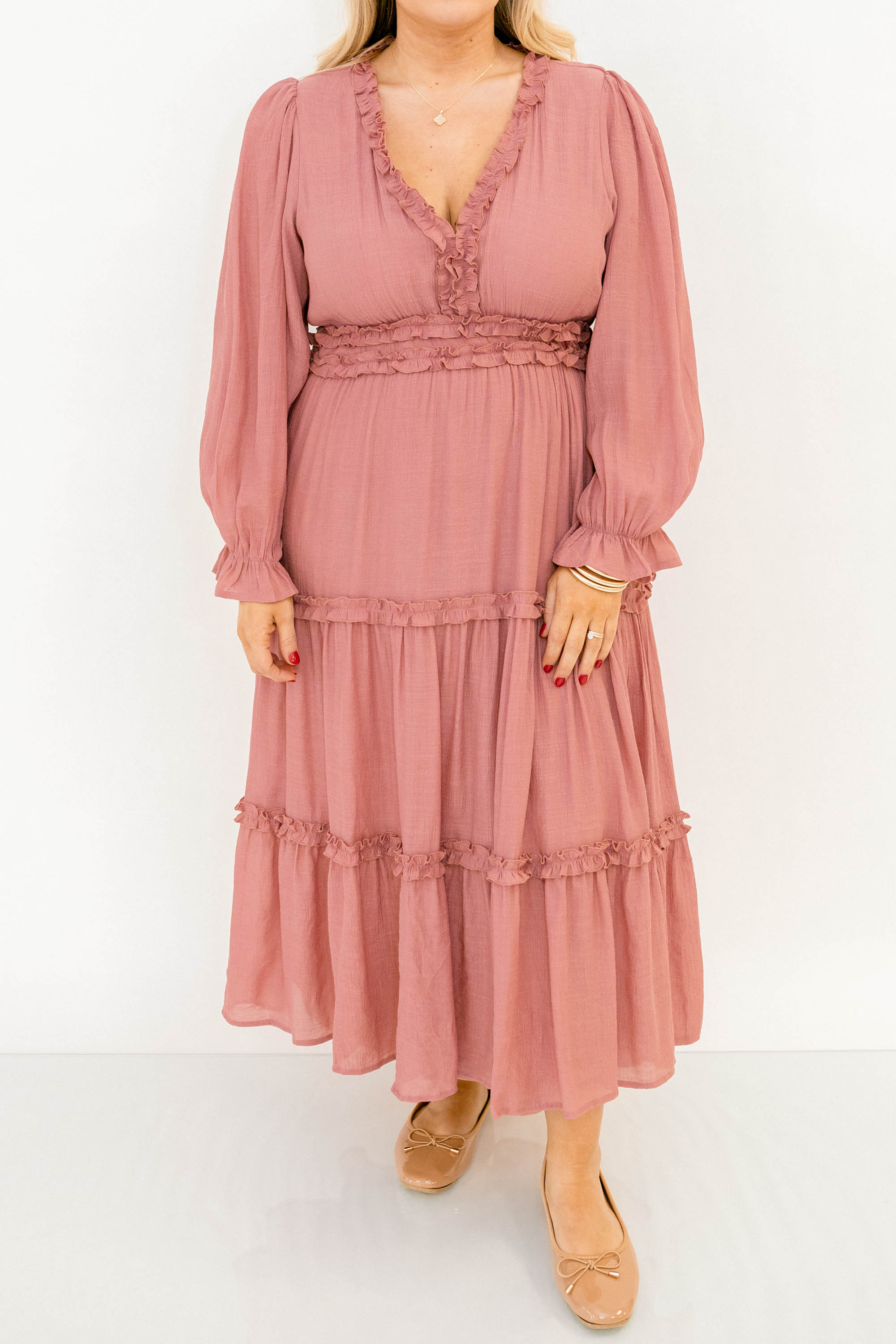 Vivid Palms Dress, Rose