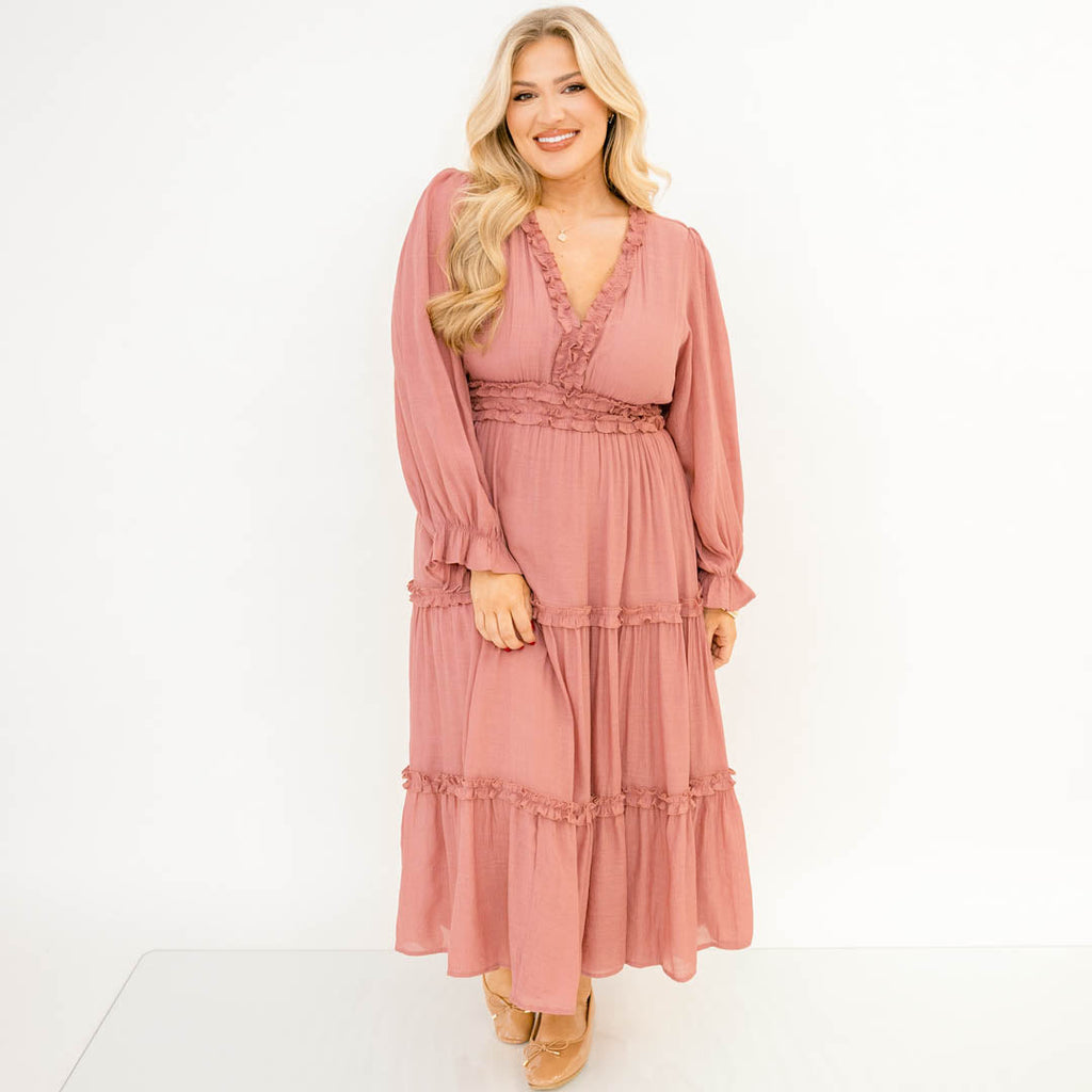 Vivid Palms Dress, Rose