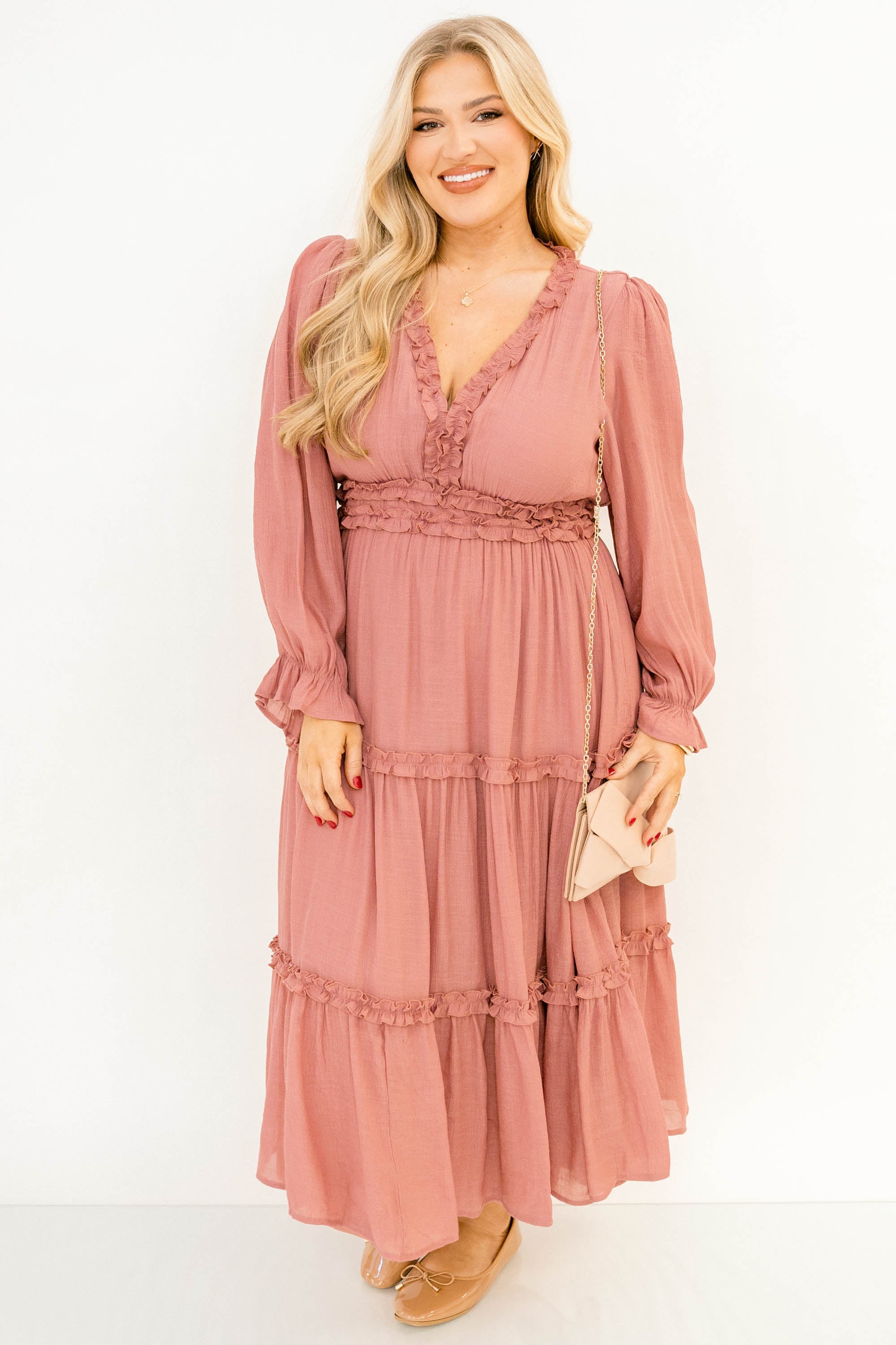 Vivid Palms Dress, Rose
