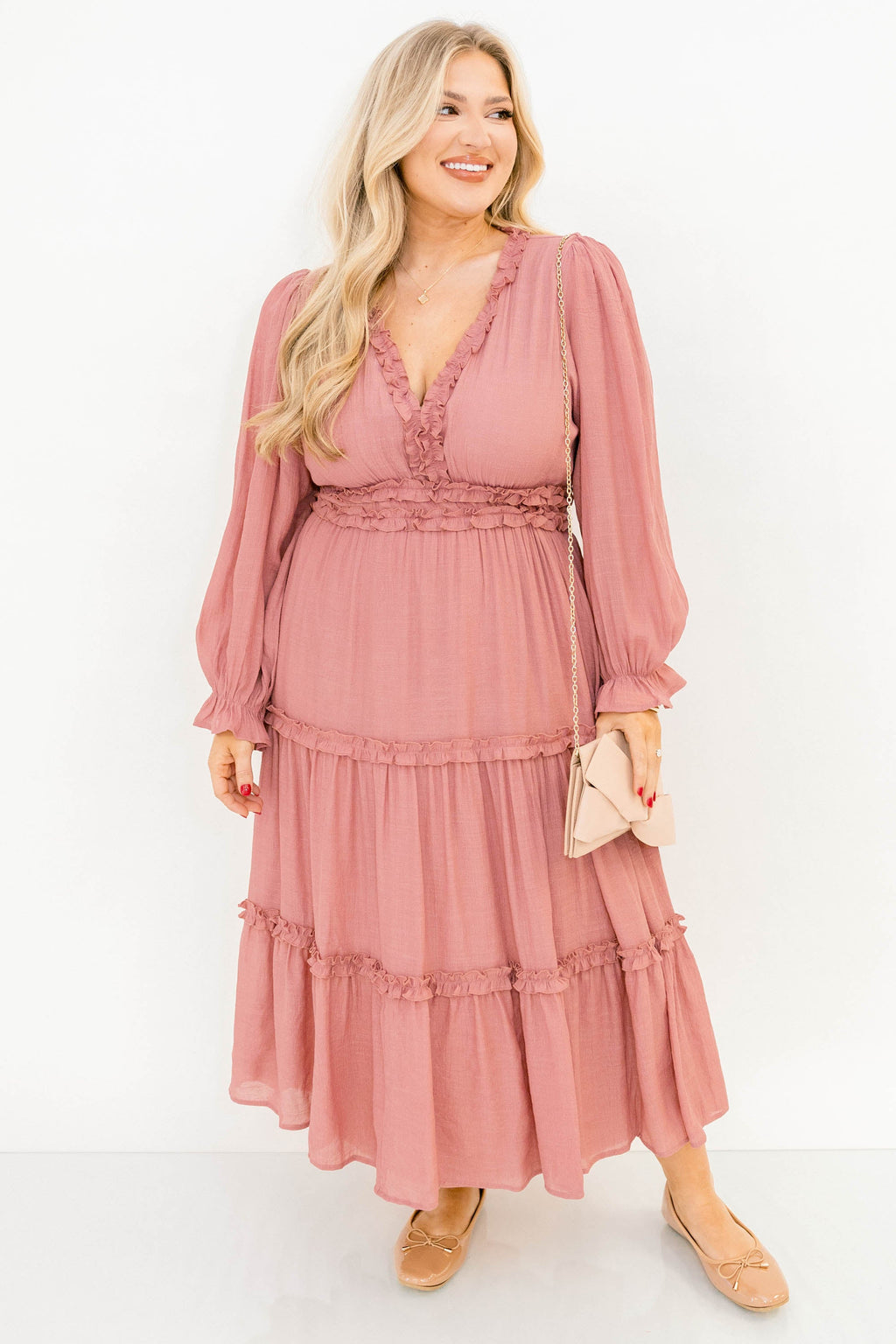 Vivid Palms Dress, Rose