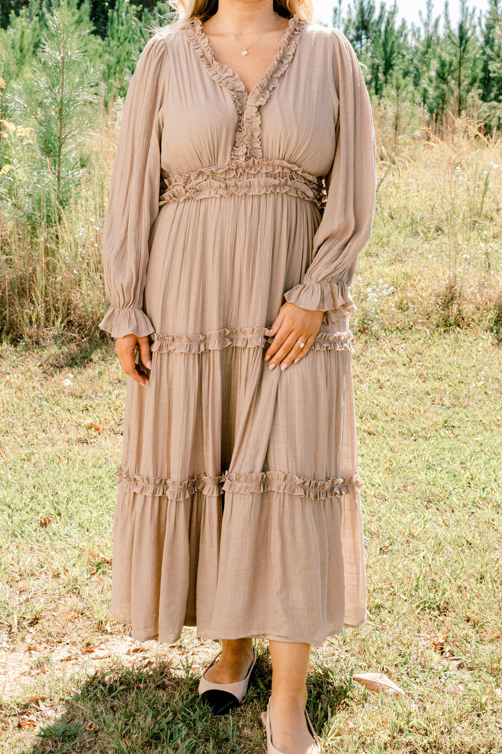 Vivid Palms Dress, Taupe