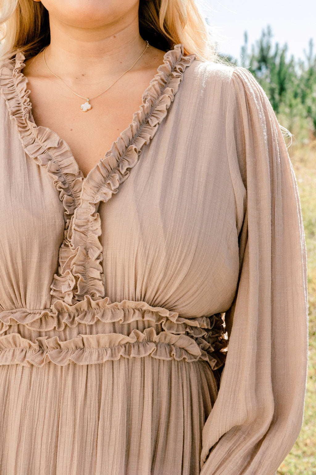 Vivid Palms Dress, Taupe