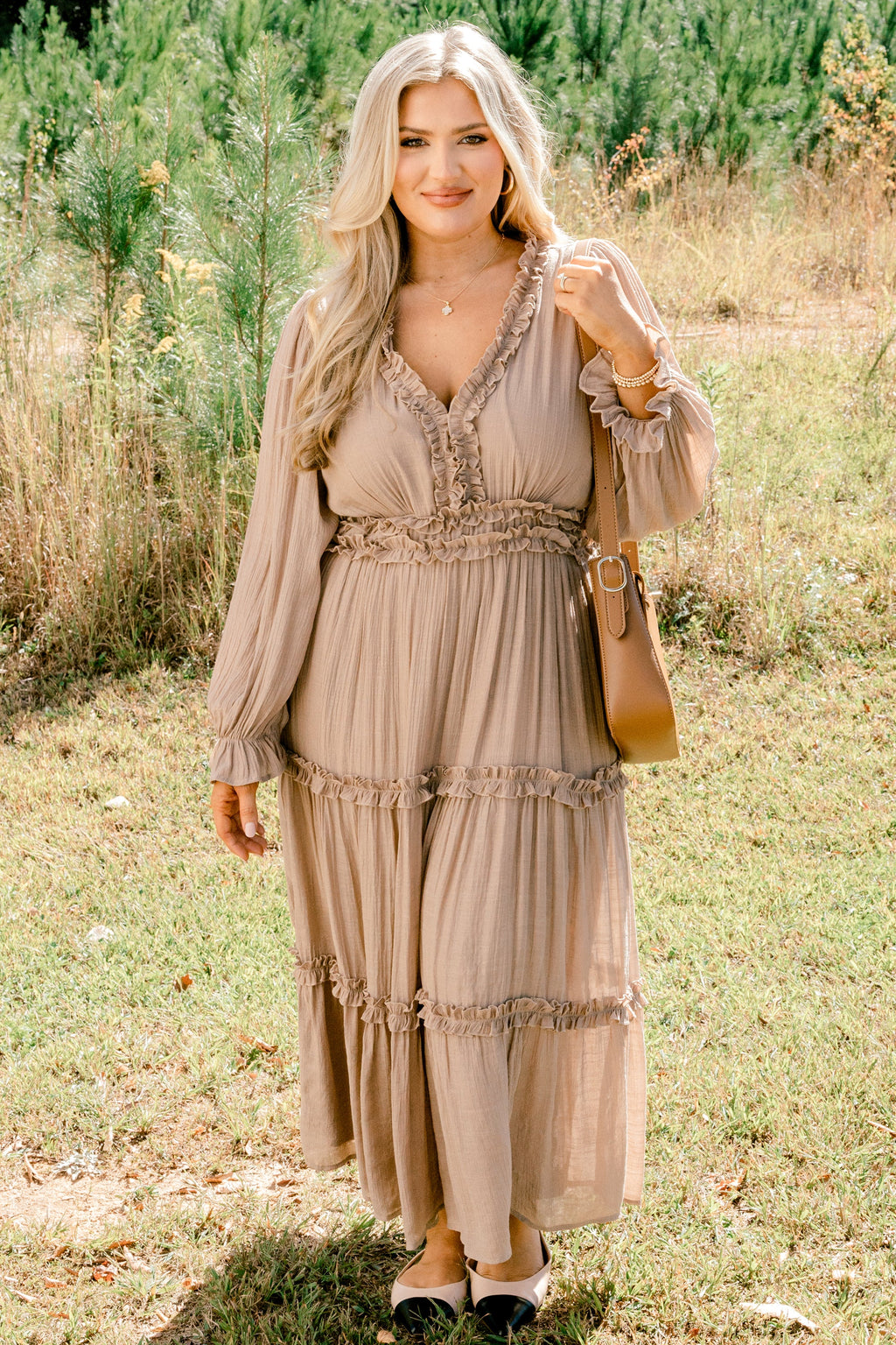 Vivid Palms Dress, Taupe