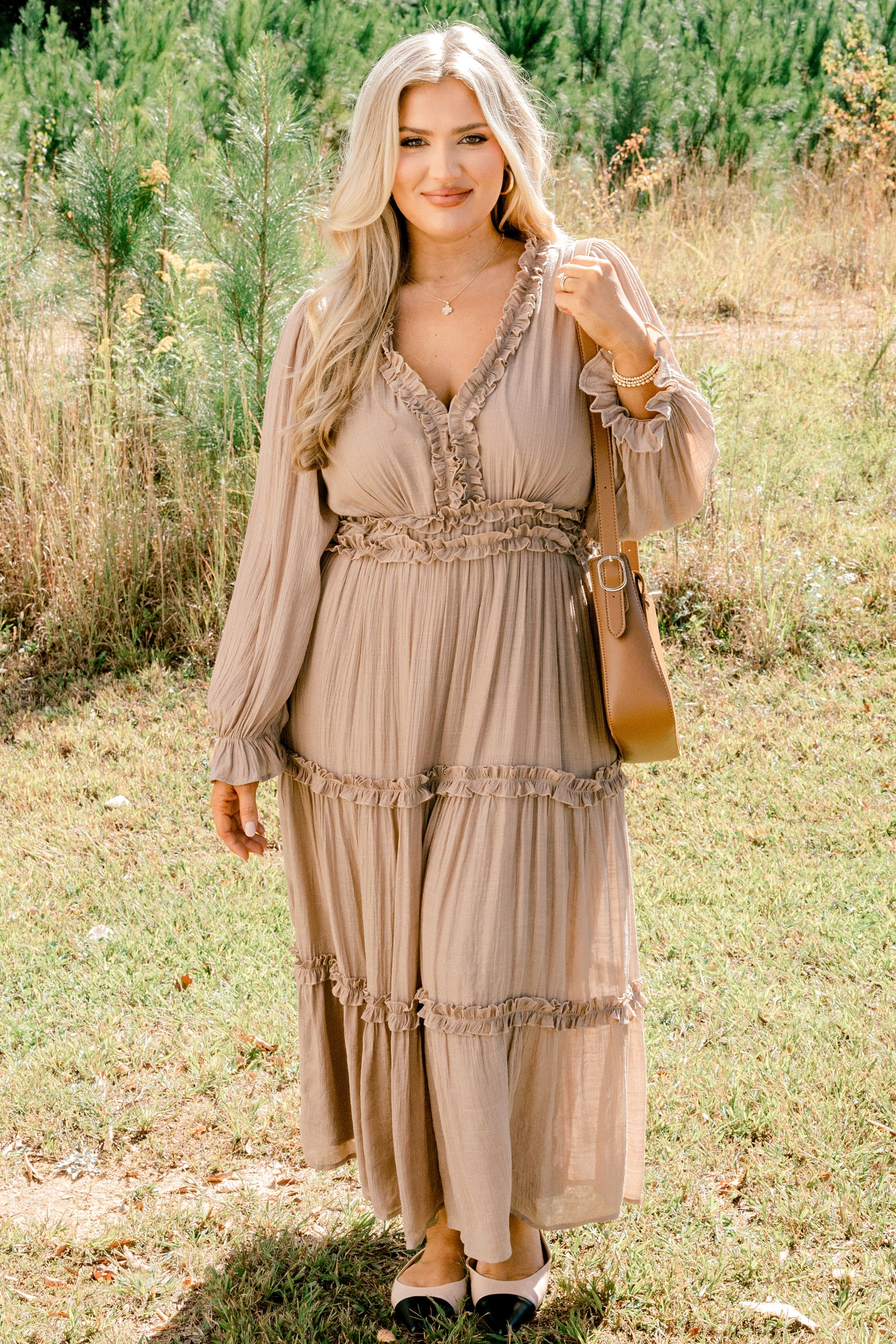 Vivid Palms Dress, Taupe