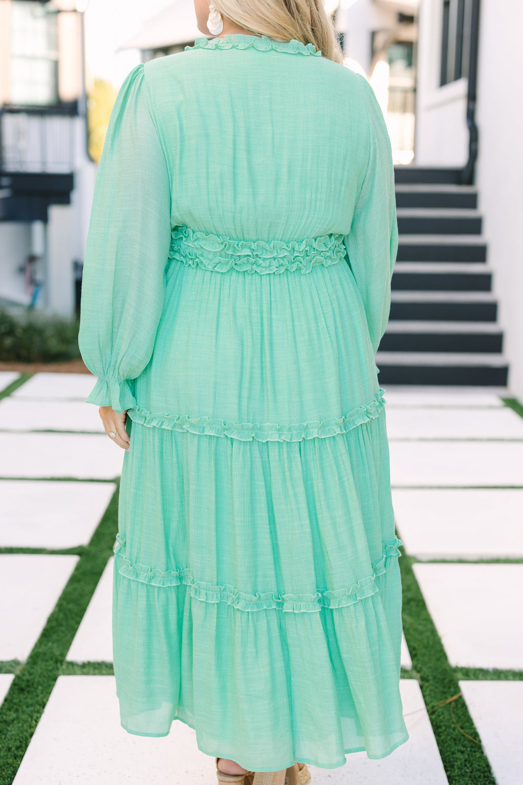 Vivid Palms Dress, Turquoise