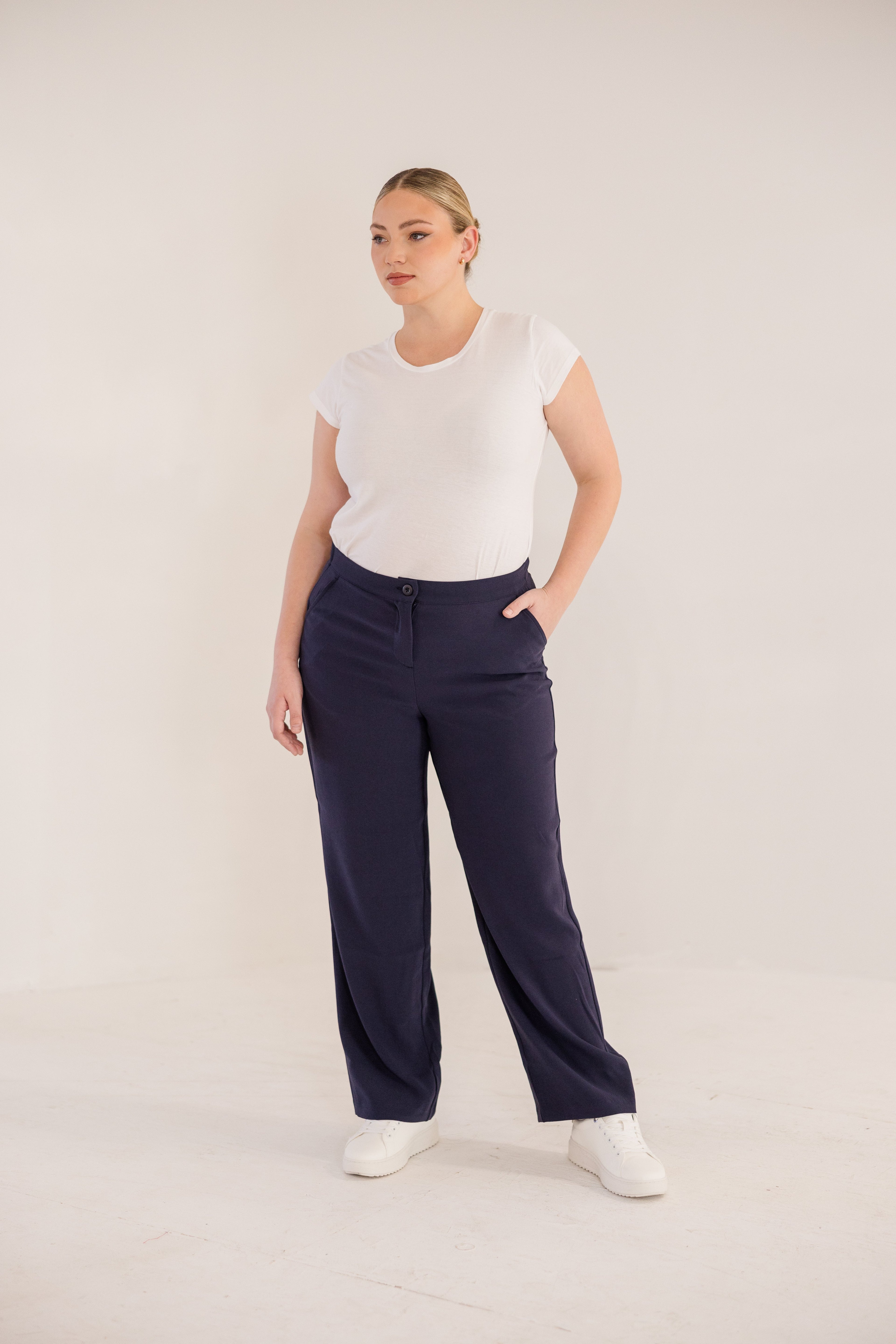 Lena Straight Leg Pant, Ink Navy