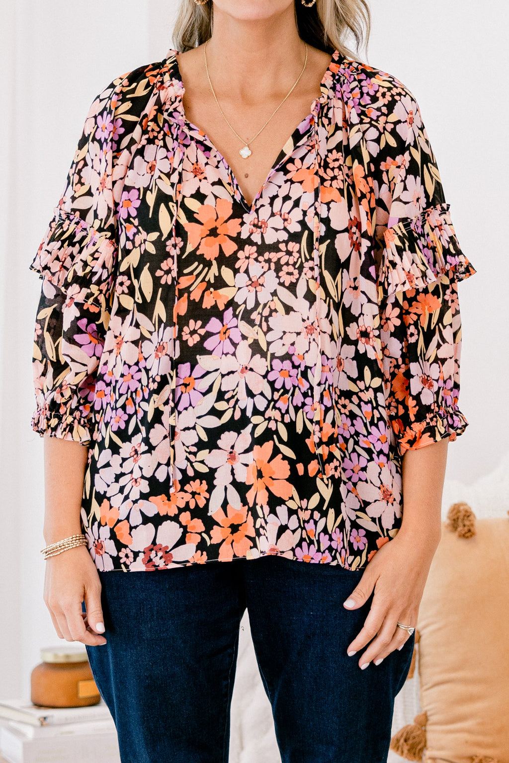 Walk Into The Sunshine Top, Black Multi